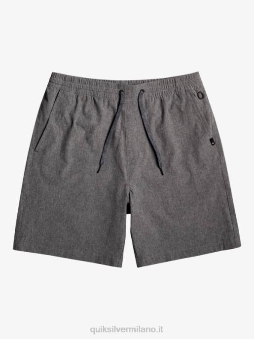 esso Quiksilver uomini pantaloncini ibridi anfibi 18 in erica elastica nero HTZR1664