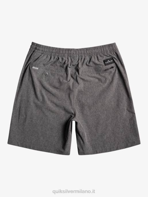 esso Quiksilver uomini pantaloncini ibridi anfibi 18 in erica elastica nero HTZR1664