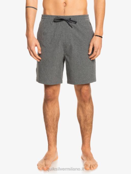 esso Quiksilver uomini pantaloncini ibridi anfibi 18 in erica elastica nero HTZR1664