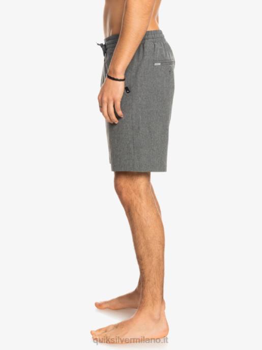 esso Quiksilver uomini pantaloncini ibridi anfibi 18 in erica elastica nero HTZR1664