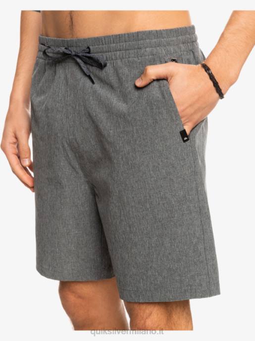 esso Quiksilver uomini pantaloncini ibridi anfibi 18 in erica elastica nero HTZR1664