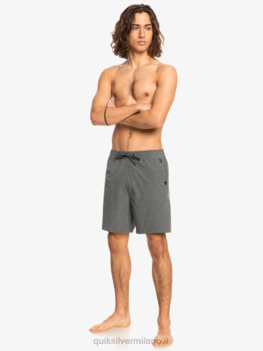esso Quiksilver uomini pantaloncini ibridi anfibi 18 in erica elastica nero HTZR1664