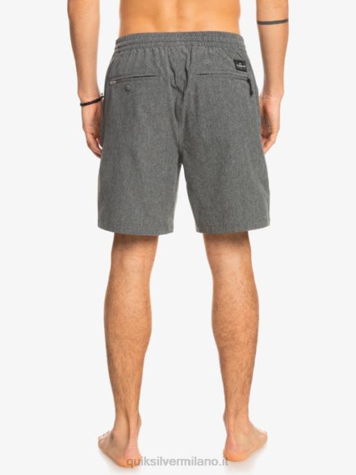 esso Quiksilver uomini pantaloncini ibridi anfibi 18 in erica elastica nero HTZR1664