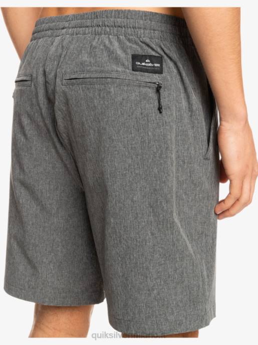 esso Quiksilver uomini pantaloncini ibridi anfibi 18 in erica elastica nero HTZR1664