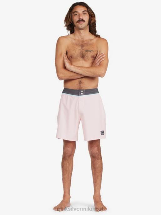 esso Quiksilver uomini solid snap 17 pantaloncini da surf riciclati rosa tenue HTZR1829