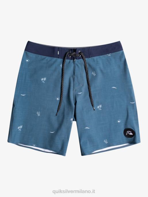 esso Quiksilver uomini surfsilk ha distanziato 19 boardshorts insegne blu HTZR1811