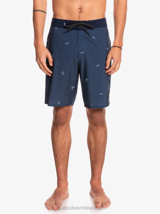 esso Quiksilver uomini surfsilk ha distanziato 19 boardshorts insegne blu HTZR1811