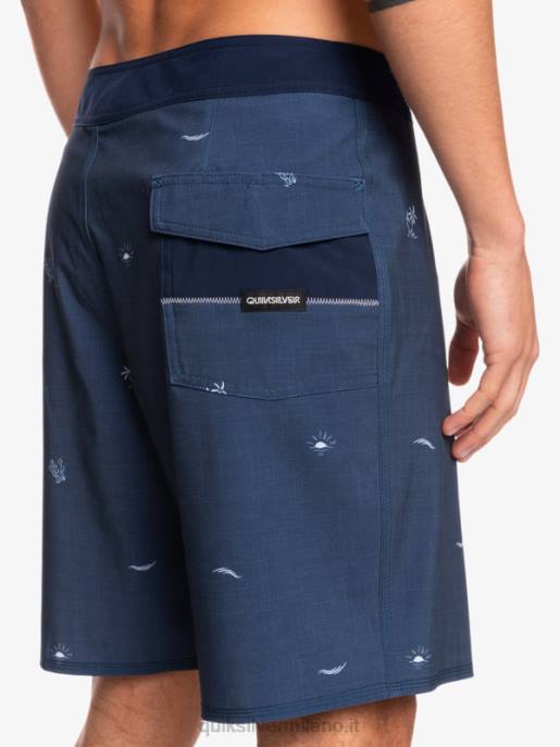 esso Quiksilver uomini surfsilk ha distanziato 19 boardshorts insegne blu HTZR1811