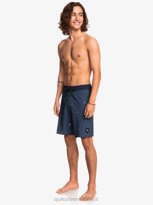 esso Quiksilver uomini surfsilk ha distanziato 19 boardshorts insegne blu HTZR1811