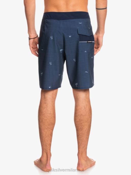 esso Quiksilver uomini surfsilk ha distanziato 19 boardshorts insegne blu HTZR1811