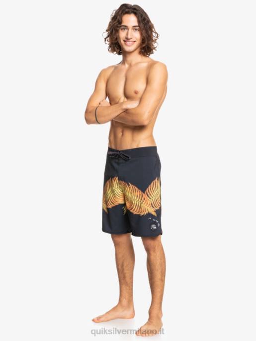 esso Quiksilver uomini surfsilk hawaii capesante 19 pantaloncini da surf nero HTZR1881