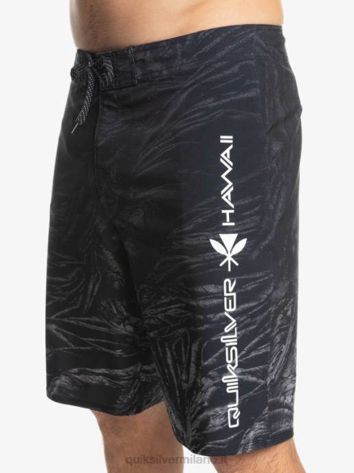 esso Quiksilver uomini surfsilk hawaii homegrown sbiadito 20 boardshorts nero HTZR1608