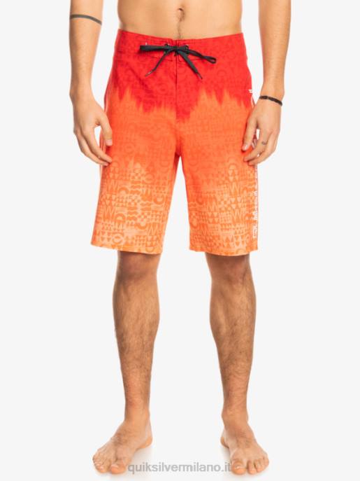 esso Quiksilver uomini surfsilk hawaii homegrown sbiadito 20 boardshorts rosso ad alto rischio HTZR1610