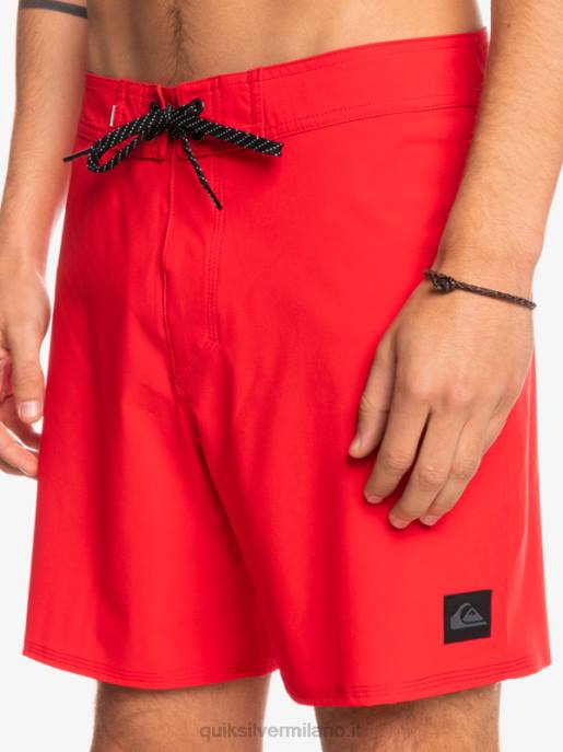esso Quiksilver uomini surfsilk kaimana 16 pantaloncini da surf rosso ad alto rischio HTZR337