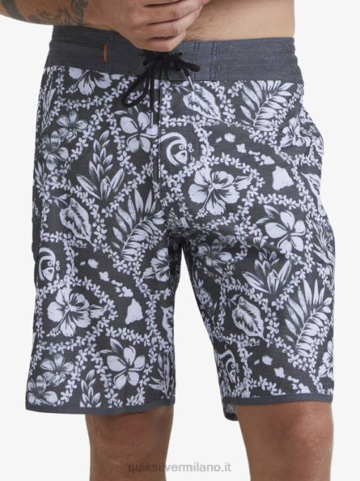 esso Quiksilver uomini waterman arrival lei 20 pantaloncini da surf smerlati lei nera di arrivo HTZR1417