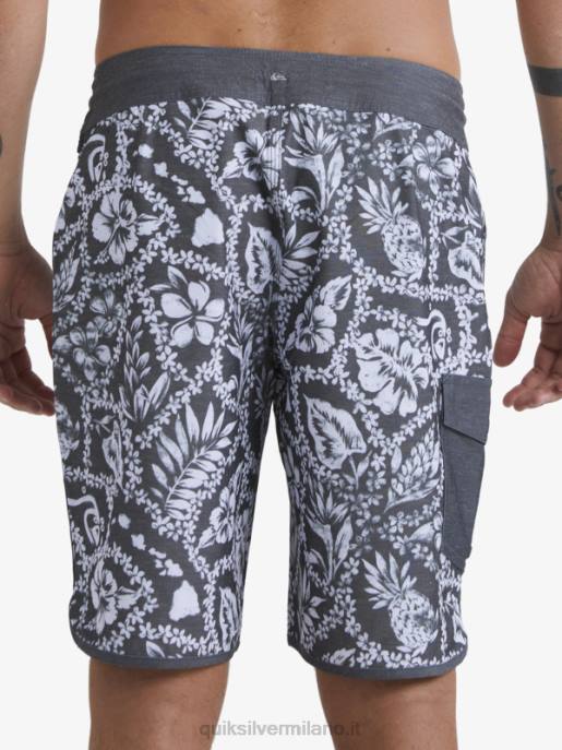 esso Quiksilver uomini waterman arrival lei 20 pantaloncini da surf smerlati lei nera di arrivo HTZR1417
