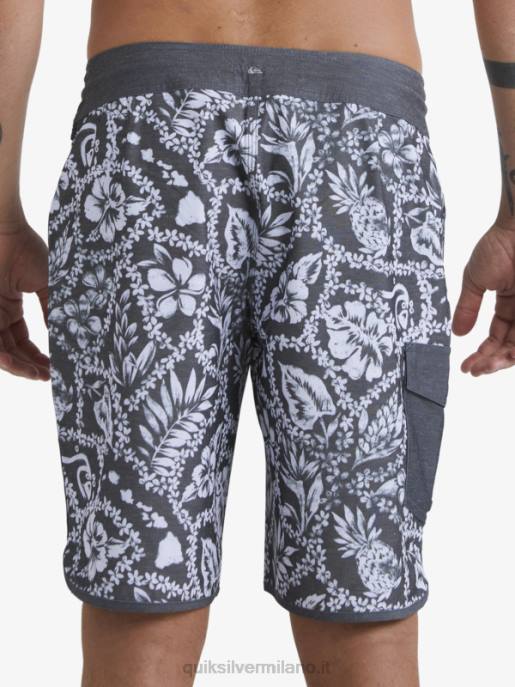 esso Quiksilver uomini waterman arrival lei 20 pantaloncini da surf smerlati lei nera di arrivo HTZR1417
