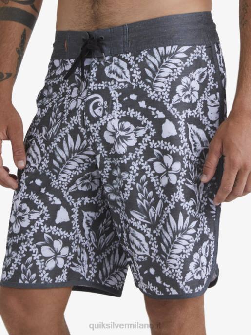 esso Quiksilver uomini waterman arrival lei 20 pantaloncini da surf smerlati lei nera di arrivo HTZR1417