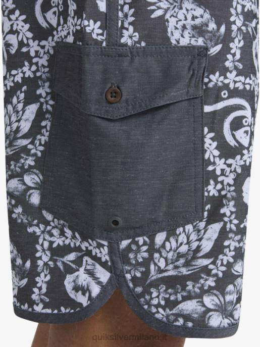 esso Quiksilver uomini waterman arrival lei 20 pantaloncini da surf smerlati lei nera di arrivo HTZR1417