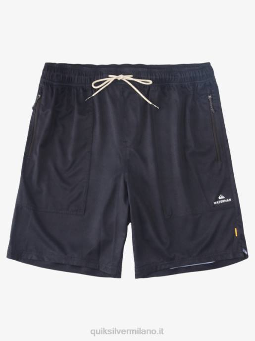 esso Quiksilver uomini waterman scout zip anfibio 20 boardshorts nero HTZR1324