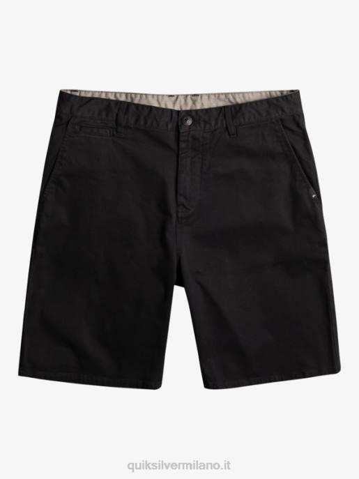 esso Quiksilver uomini Pantaloncini chino 20 elasticizzati per tutti i giorni nero HTZR856