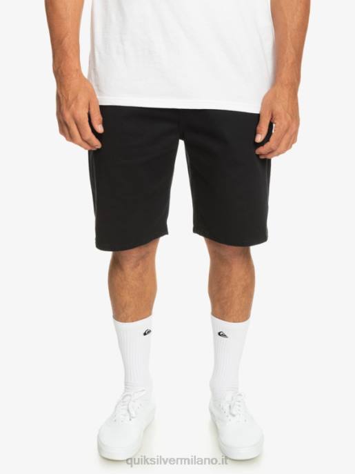 esso Quiksilver uomini Pantaloncini chino 20 elasticizzati per tutti i giorni nero HTZR856