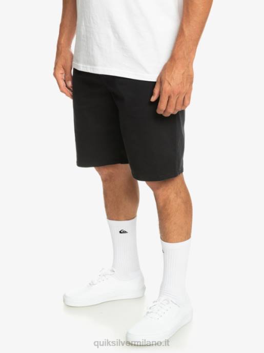 esso Quiksilver uomini Pantaloncini chino 20 elasticizzati per tutti i giorni nero HTZR856