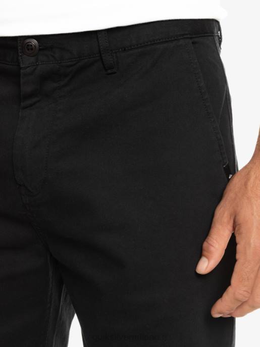esso Quiksilver uomini Pantaloncini chino 20 elasticizzati per tutti i giorni nero HTZR856