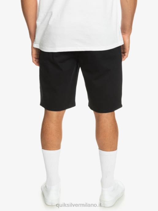 esso Quiksilver uomini Pantaloncini chino 20 elasticizzati per tutti i giorni nero HTZR856