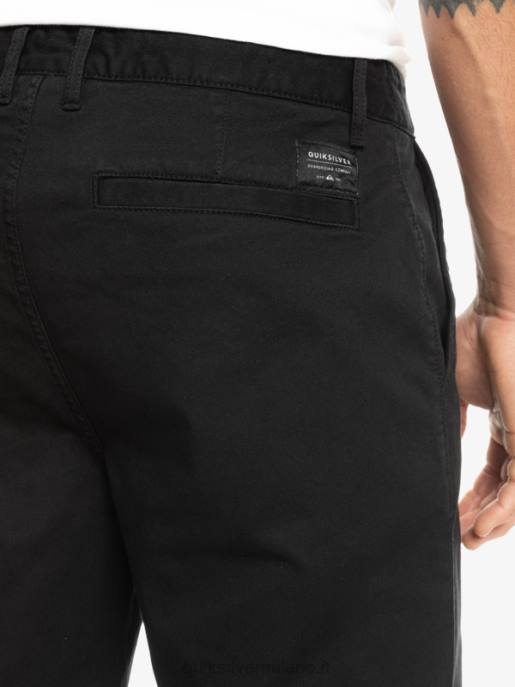 esso Quiksilver uomini Pantaloncini chino 20 elasticizzati per tutti i giorni nero HTZR856