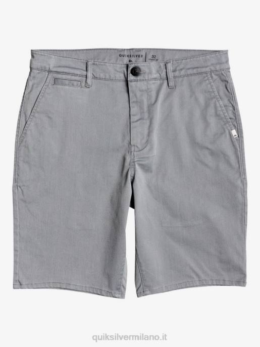 esso Quiksilver uomini Pantaloncini da 20 tasche chino elasticizzati per tutti i giorni erica grigio chiaro HTZR1312