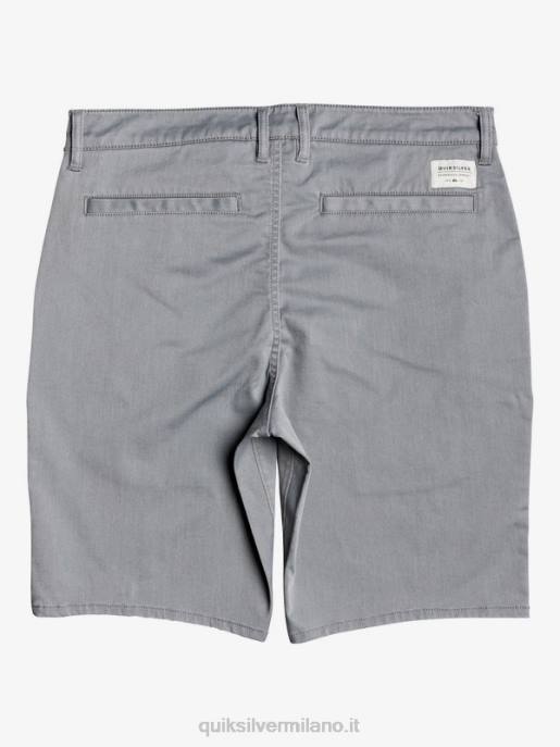 esso Quiksilver uomini Pantaloncini da 20 tasche chino elasticizzati per tutti i giorni erica grigio chiaro HTZR1312