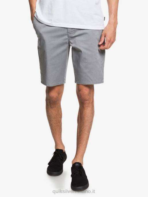 esso Quiksilver uomini Pantaloncini da 20 tasche chino elasticizzati per tutti i giorni erica grigio chiaro HTZR1312