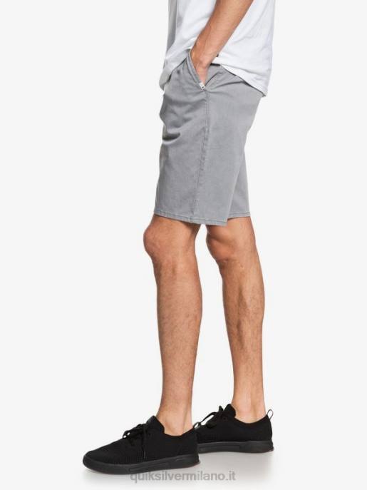 esso Quiksilver uomini Pantaloncini da 20 tasche chino elasticizzati per tutti i giorni erica grigio chiaro HTZR1312