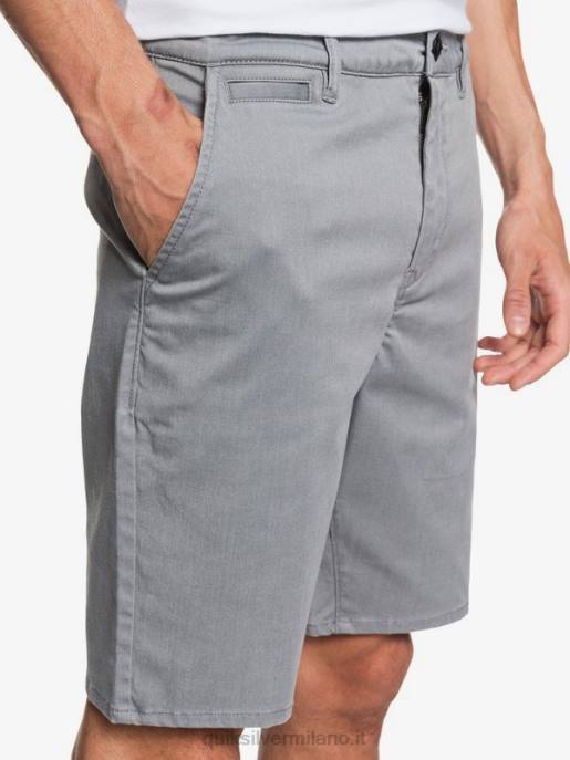 esso Quiksilver uomini Pantaloncini da 20 tasche chino elasticizzati per tutti i giorni erica grigio chiaro HTZR1312