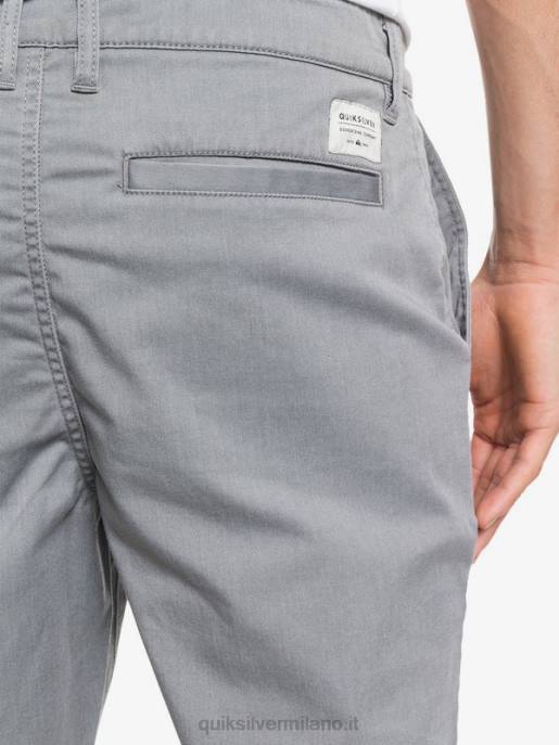 esso Quiksilver uomini Pantaloncini da 20 tasche chino elasticizzati per tutti i giorni erica grigio chiaro HTZR1312