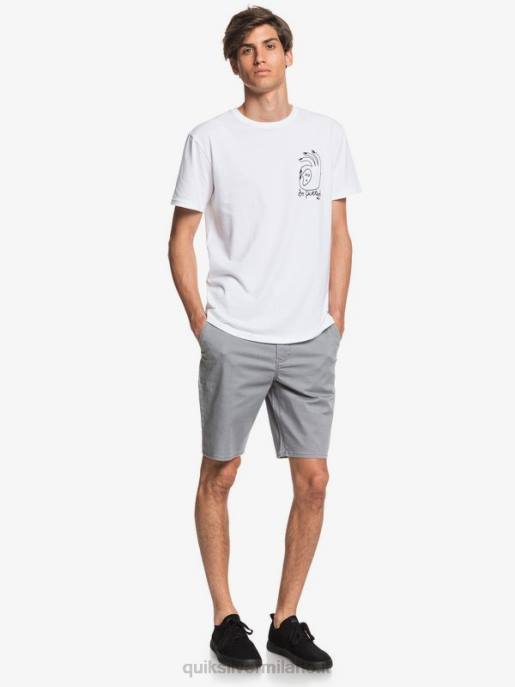 esso Quiksilver uomini Pantaloncini da 20 tasche chino elasticizzati per tutti i giorni erica grigio chiaro HTZR1312