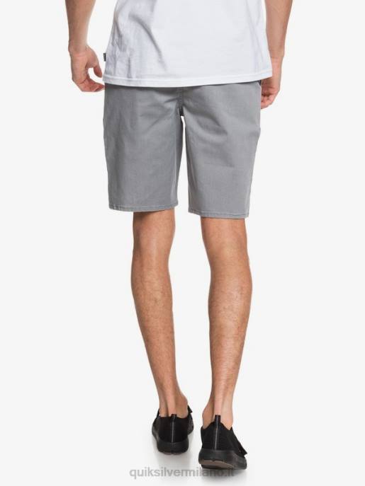 esso Quiksilver uomini Pantaloncini da 20 tasche chino elasticizzati per tutti i giorni erica grigio chiaro HTZR1312