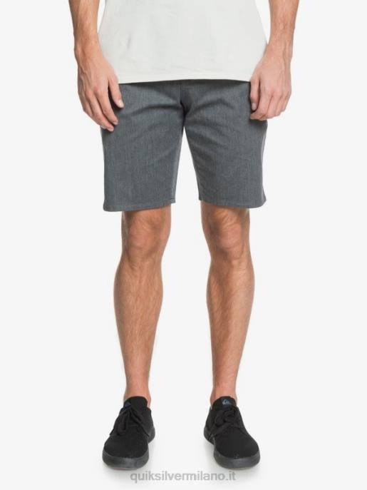 esso Quiksilver uomini Pantaloncini da 20 tasche chino elasticizzati per tutti i giorni erica grigio scuro HTZR1313