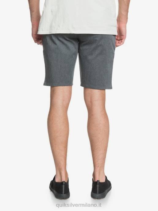 esso Quiksilver uomini Pantaloncini da 20 tasche chino elasticizzati per tutti i giorni erica grigio scuro HTZR1313