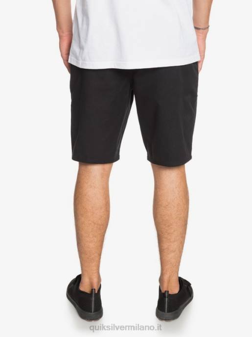 esso Quiksilver uomini Pantaloncini da 20 tasche chino elasticizzati per tutti i giorni nero HTZR1314