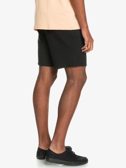 esso Quiksilver uomini essentials 19 pantaloncini della tuta organici nero HTZR1660