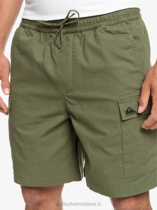 esso Quiksilver uomini pantaloncini cargo taxer elastico in vita 19 Quadrifoglio HTZR1010