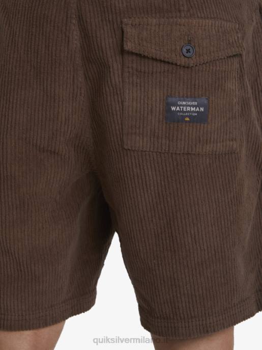 esso Quiksilver uomini pantaloncini di velluto a coste cordy waterman terra oscura HTZR875