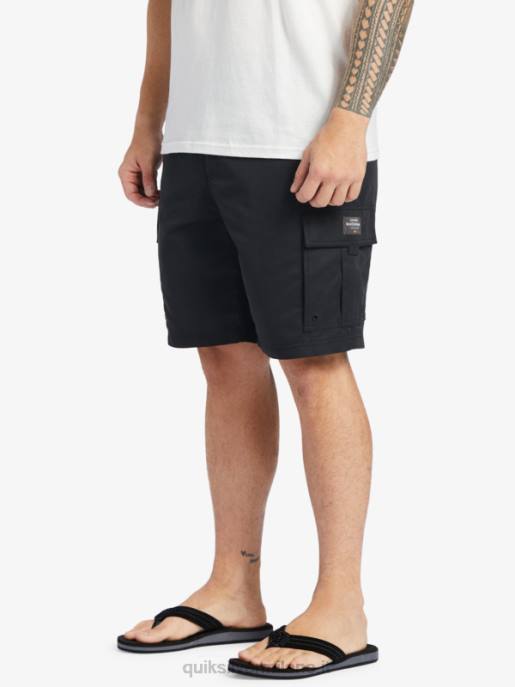 esso Quiksilver uomini pantaloncini waterman maldive atoll cargo 20 nero HTZR785