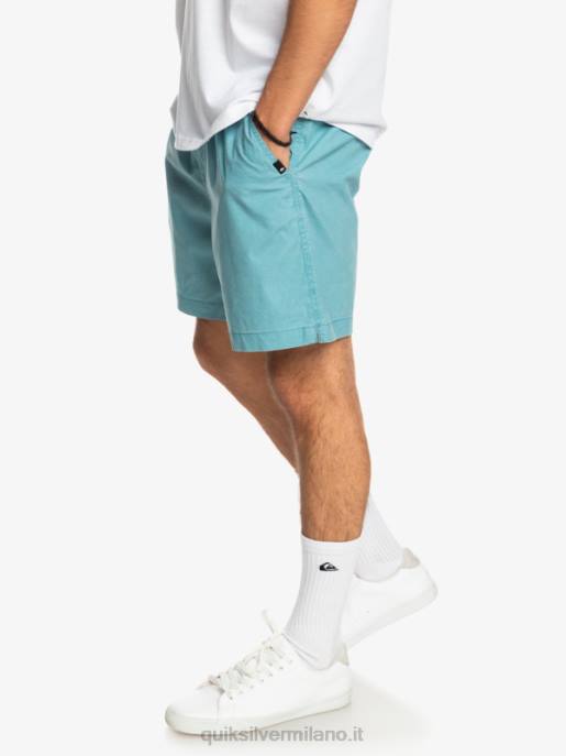 esso Quiksilver uomini taxer 17 pantaloncini elastici in vita blu delfinio HTZR1378
