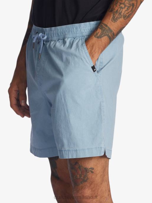 esso Quiksilver uomini taxer 17 pantaloncini elastici in vita denim sbiadito HTZR1379