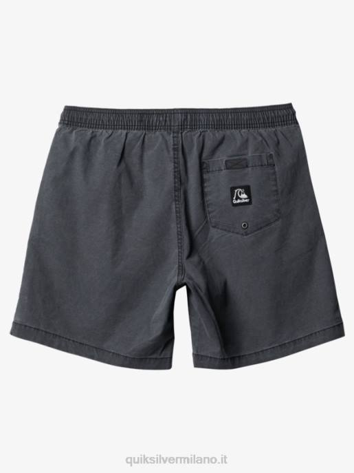esso Quiksilver uomini taxer 17 pantaloncini elastici in vita nero HTZR1381