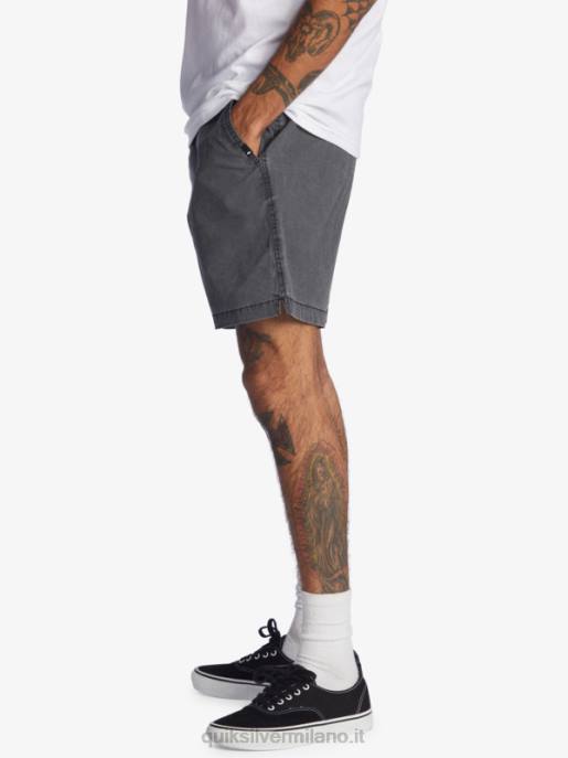 esso Quiksilver uomini taxer 17 pantaloncini elastici in vita nero HTZR1381