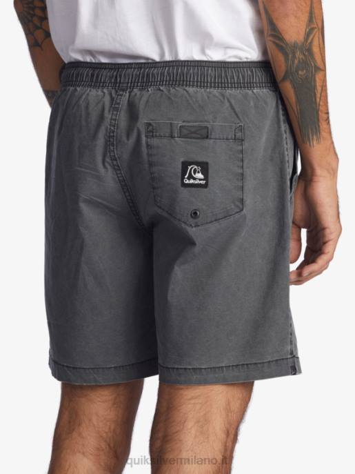 esso Quiksilver uomini taxer 17 pantaloncini elastici in vita nero HTZR1381